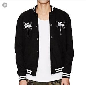 En Noir Embroidered Melton Varsity Jacket